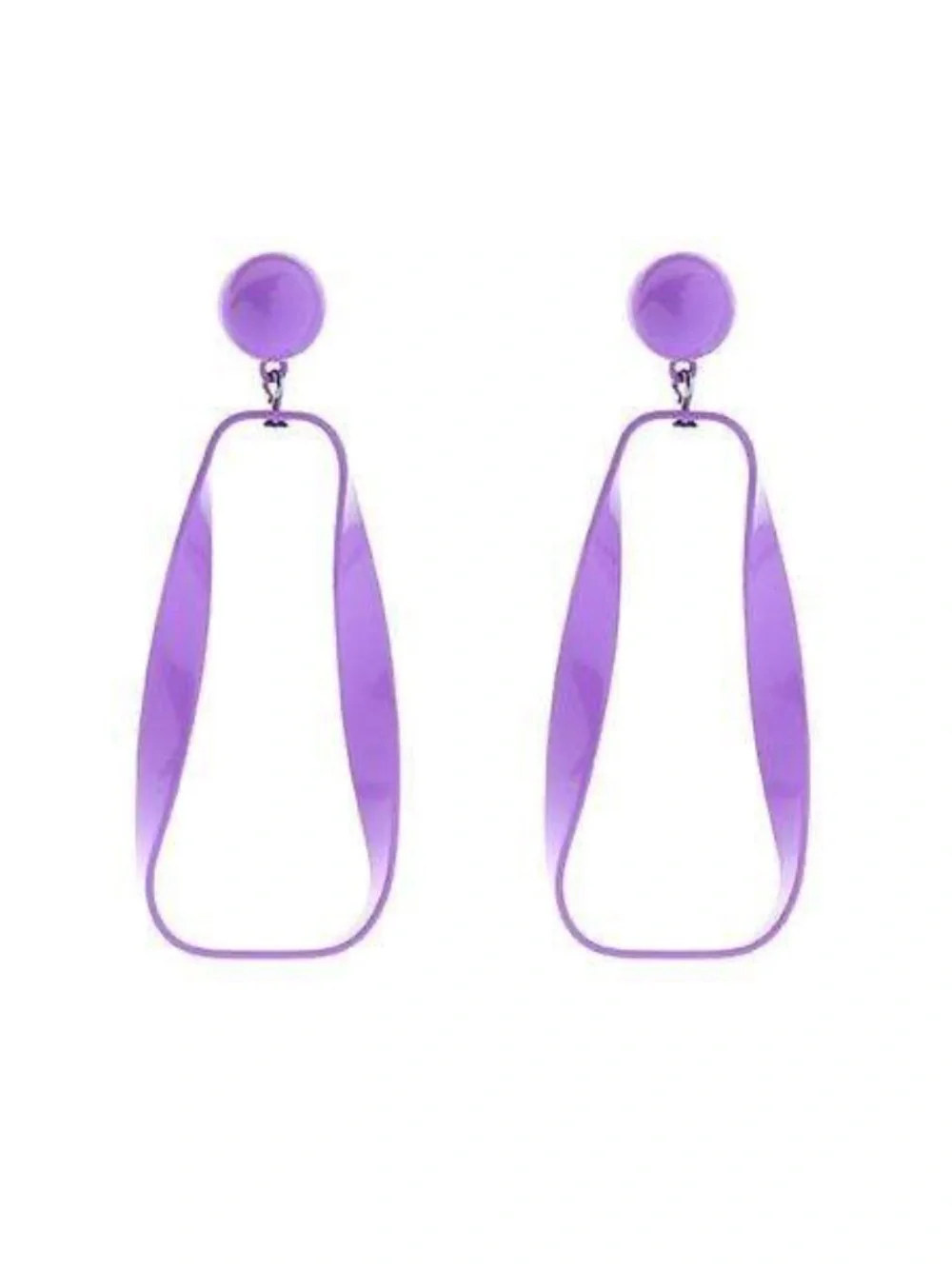 Womens Dangle Purple Hoop Stud Earrings‎